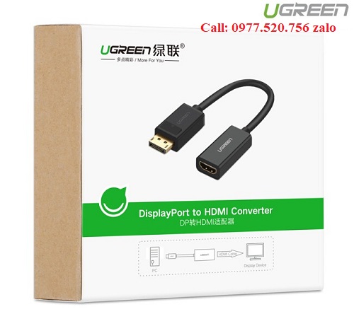 Cáp chuyển Displayport to HDMI Ugreen 40362 hỗ trợ 1080@60hz